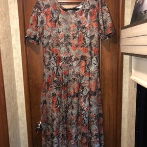 Short sleeve dress-autumn colors with pockets